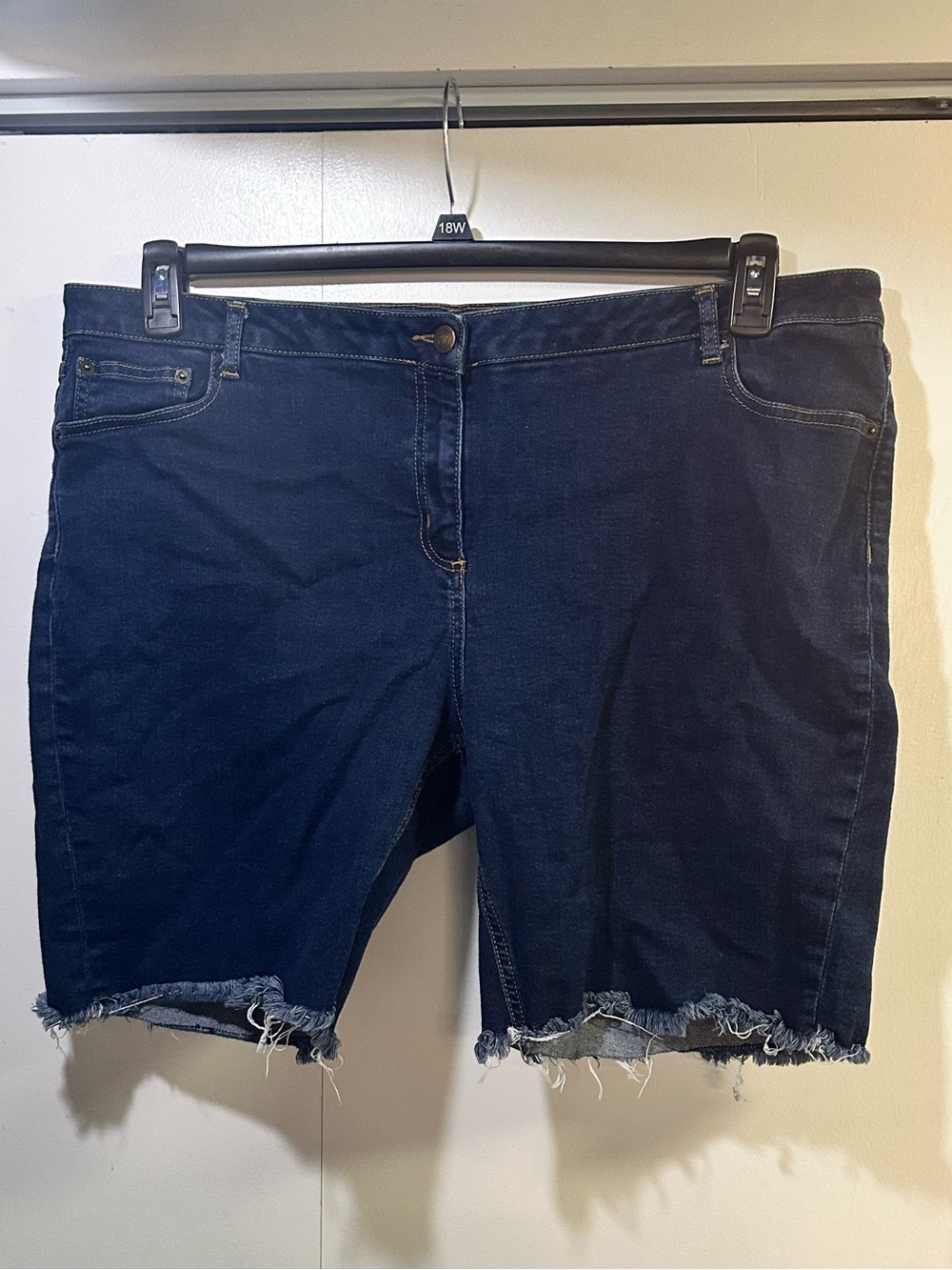 BODEN Dark Blue Wash Cut-off Denim Shorts